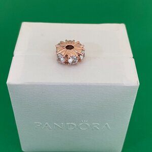 Pandora Long Pronged Sparkling Clip Charm Rose Gold-Plated